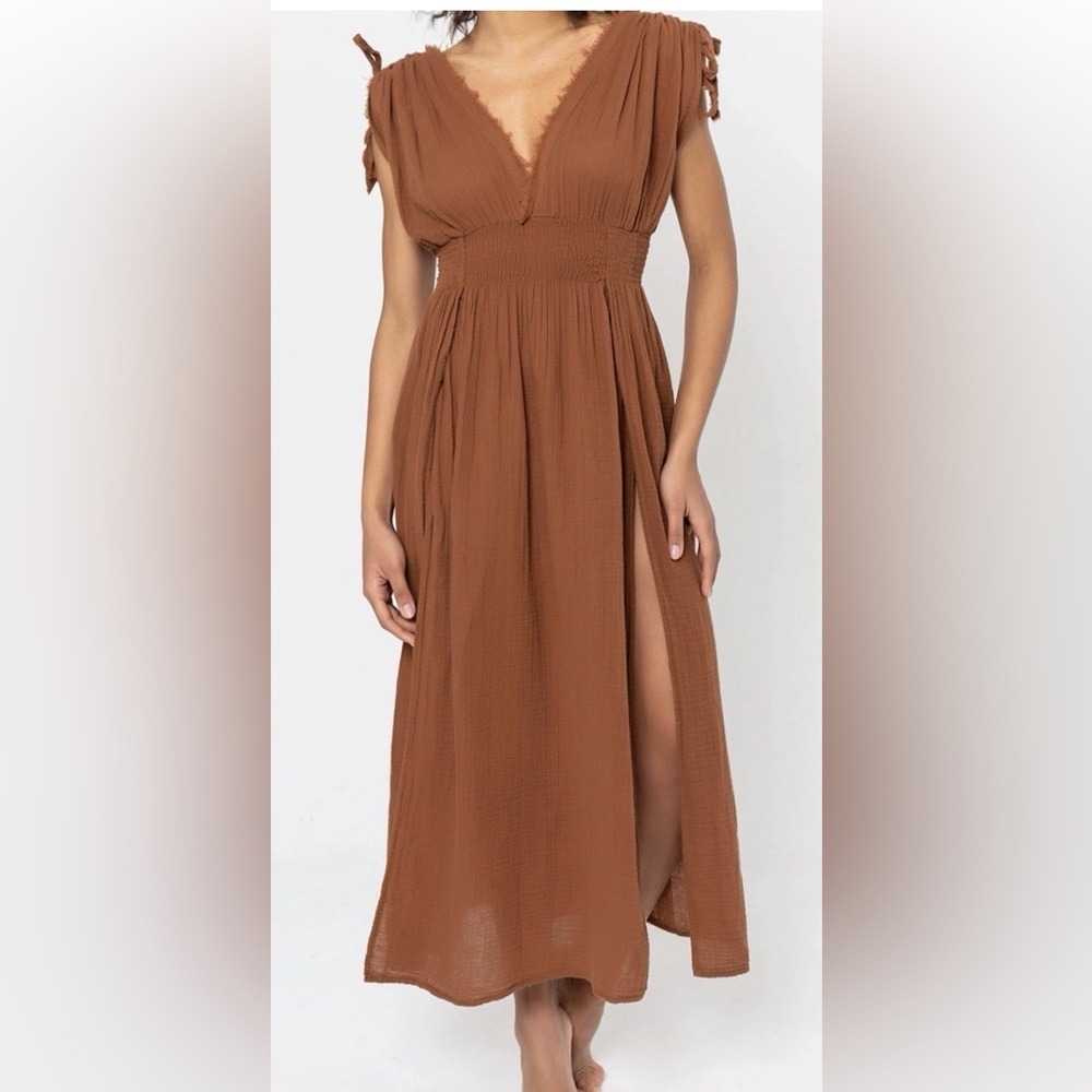 Blanca Mocha Boho Maxi Dress One Size 100% Cotton Made in Turkey